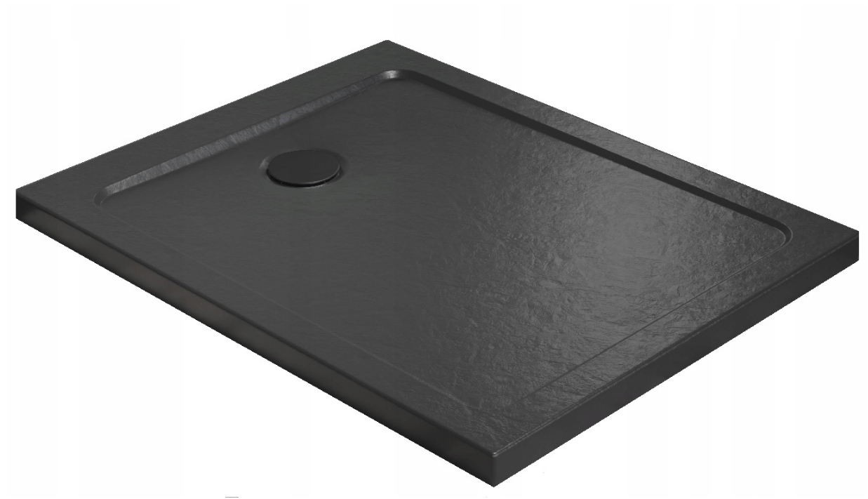 Radaway Doros F Stone čierna obdĺžniková sprchová vanička 150 x 90 cm